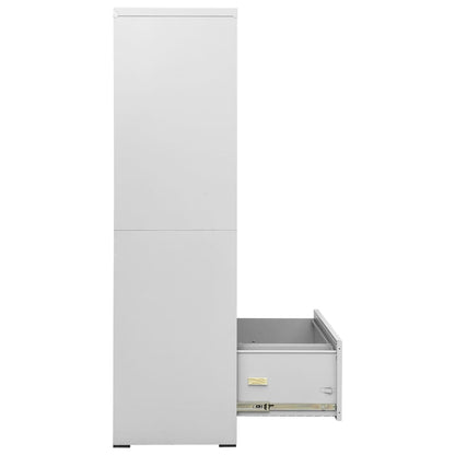 Filing Cabinet Light Grey 90X46X164 Cm Steel