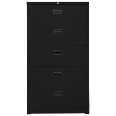 Filing Cabinet Black 90X46X164 Cm Steel