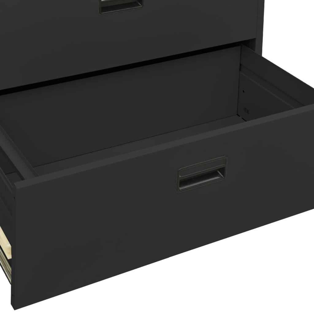 Filing Cabinet Anthracite 90X46X164 Cm Steel