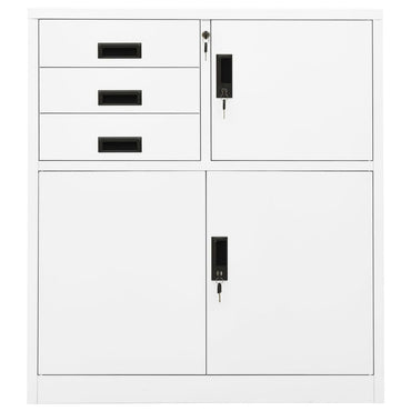 Office Cabinet White 90X40X102 Cm Steel