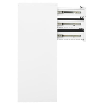 Office Cabinet White 90X40X102 Cm Steel