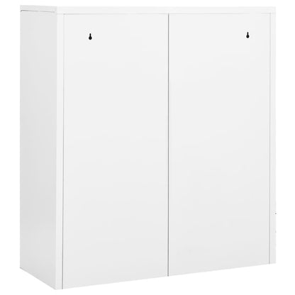 Office Cabinet White 90X40X102 Cm Steel