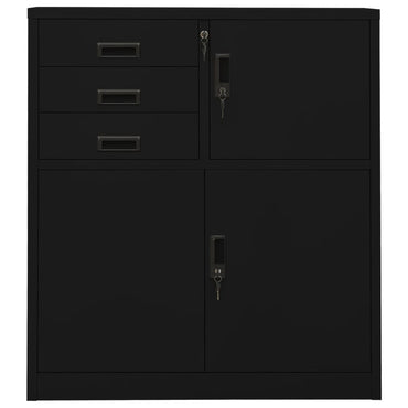 Office Cabinet Black 90X40X102 Cm Steel