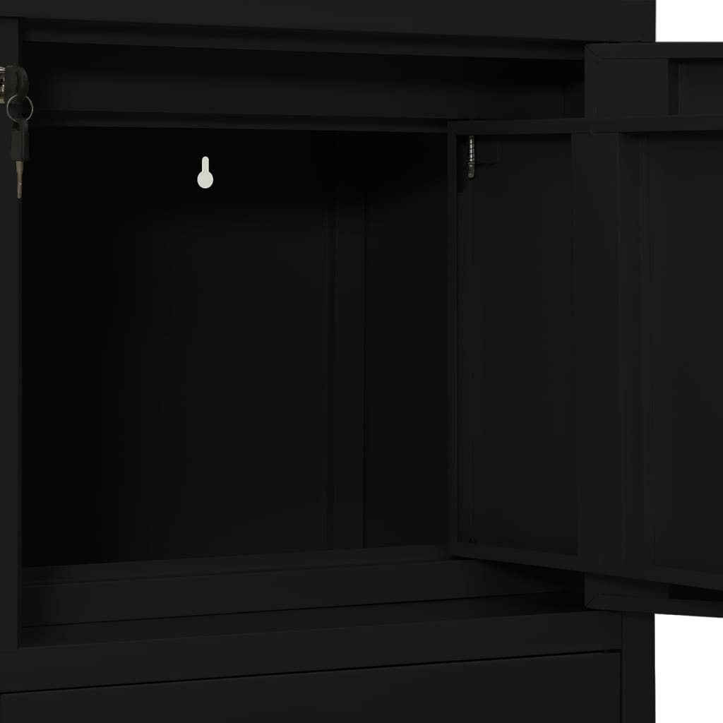 Office Cabinet Black 90X40X102 Cm Steel