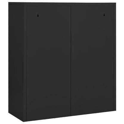 Office Cabinet Anthracite 90X40X102 Cm Steel