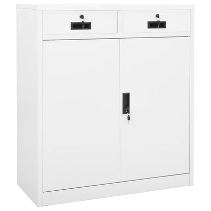 Office Cabinet White 90X40X102 Cm Steel