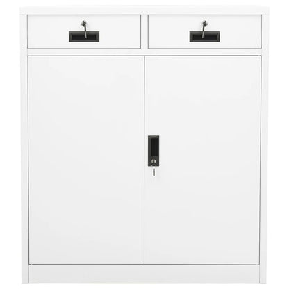 Office Cabinet White 90X40X102 Cm Steel