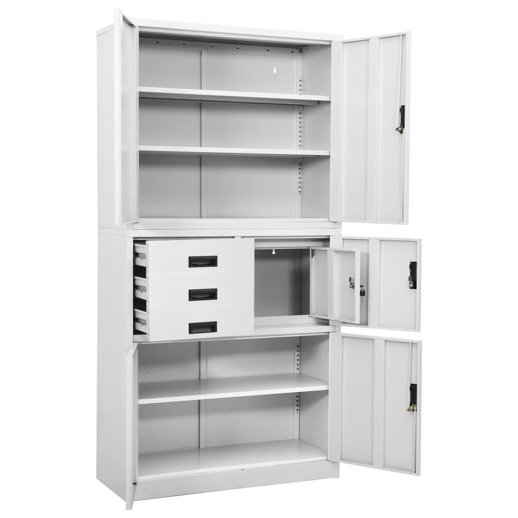 Office Cabinet White 90X40X180 Cm Steel