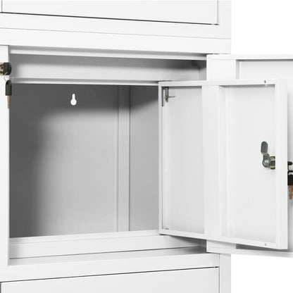 Office Cabinet White 90X40X180 Cm Steel