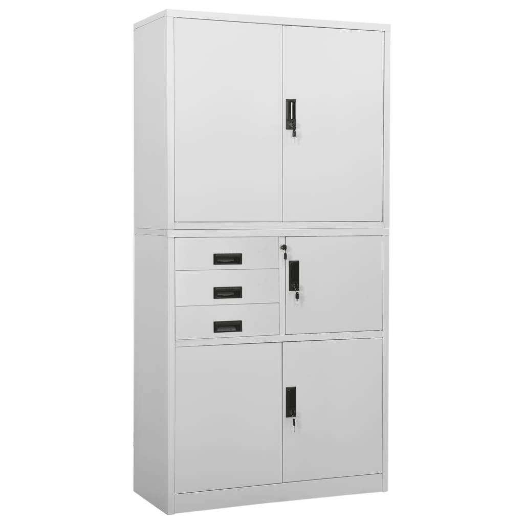 Office Cabinet Light Grey 90X40X180 Cm Steel