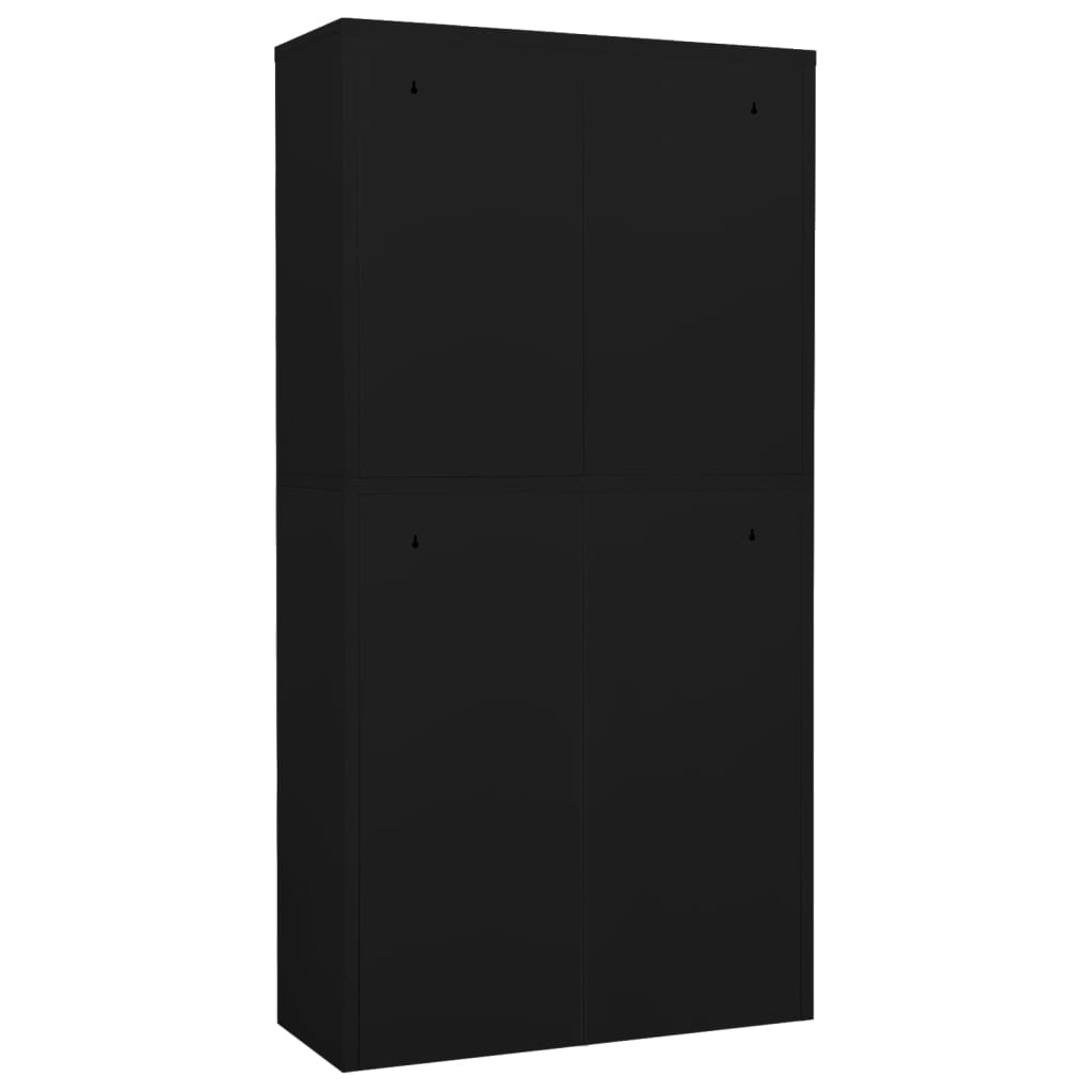 Office Cabinet Black 90X40X180 Cm Steel