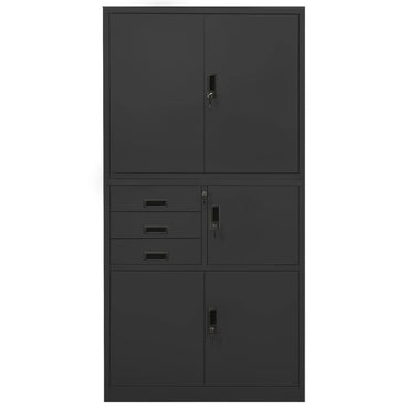 Office Cabinet Anthracite 90X40X180 Cm Steel