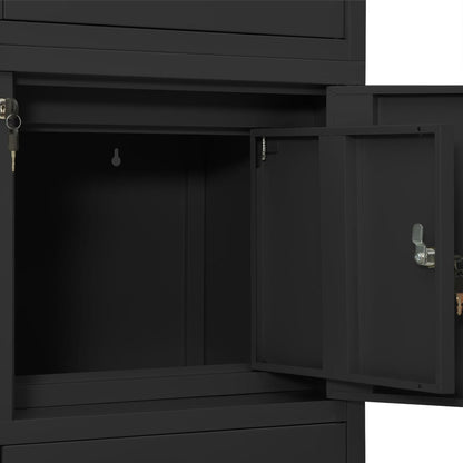 Office Cabinet Anthracite 90X40X180 Cm Steel