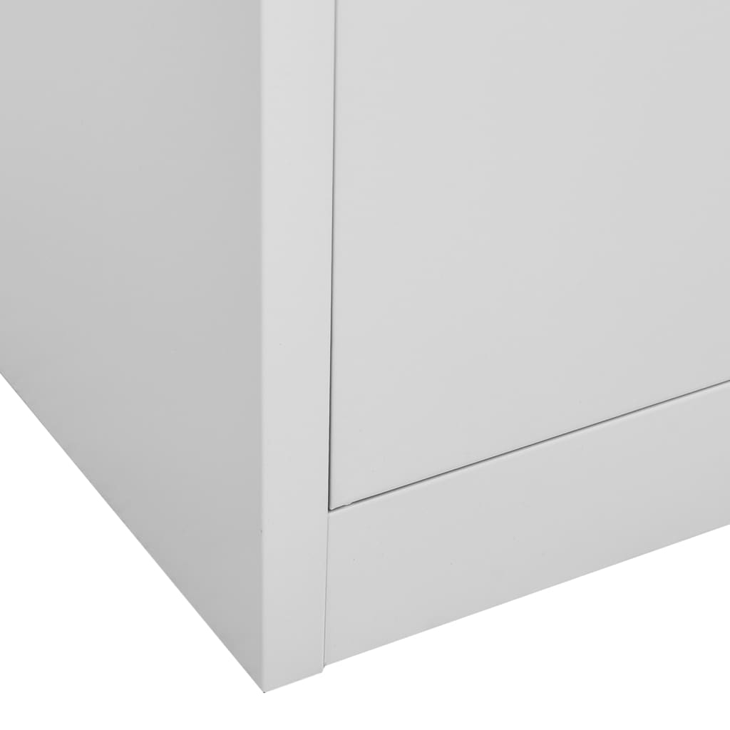 Office Cabinet Light Grey 90X40X180 Cm Steel