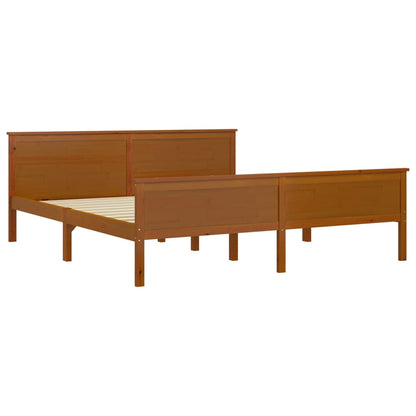 Bed Frame Honey Brown Solid Wood Pine 180X200 Cm Super King