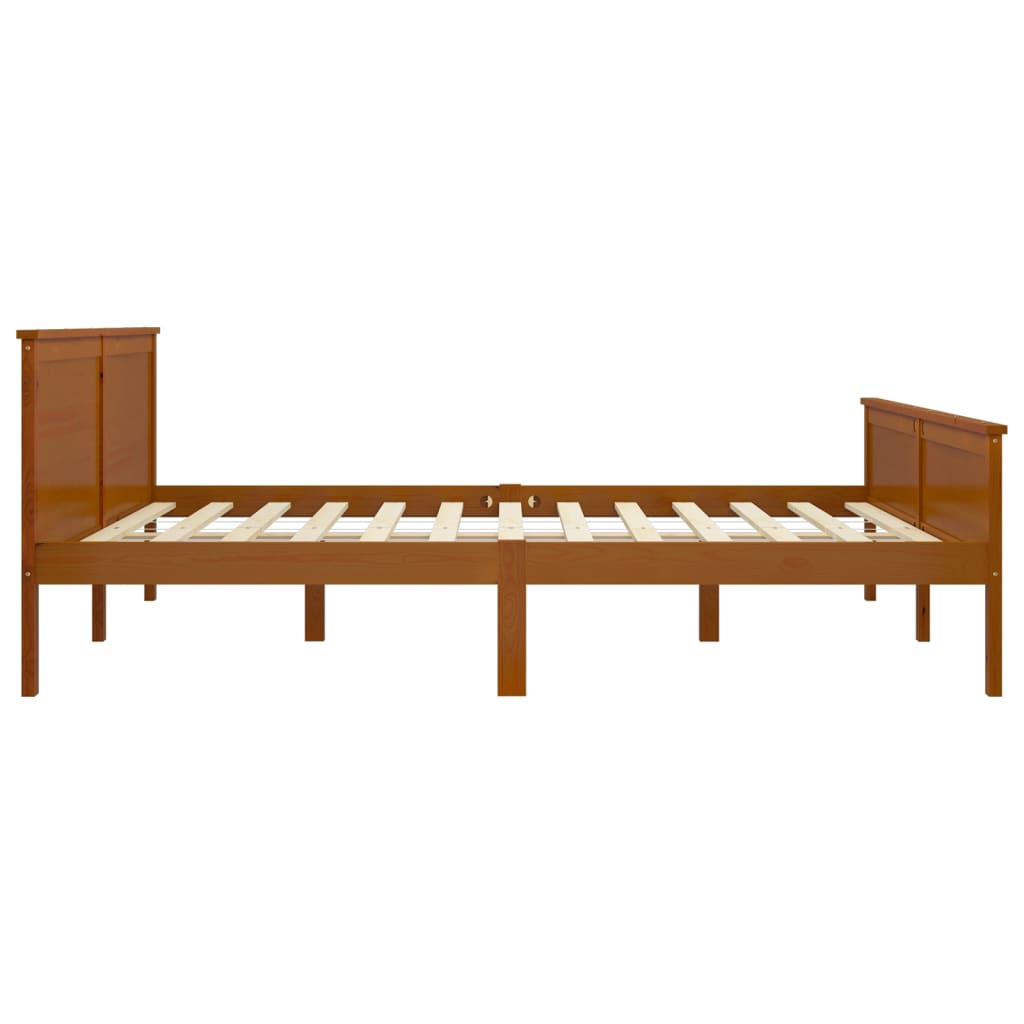 Bed Frame Honey Brown Solid Wood Pine 180X200 Cm Super King