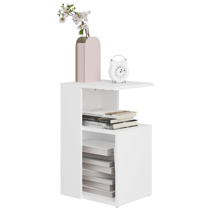 Side Table White 36X30X56 Cm Engineered Wood