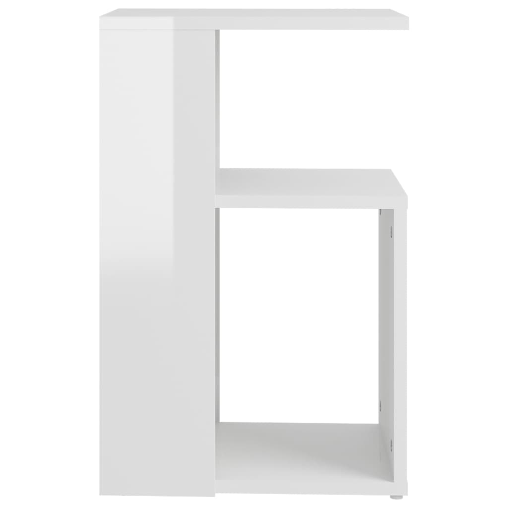 Side Table High Gloss White 36X30X56 Cm Engineered Wood