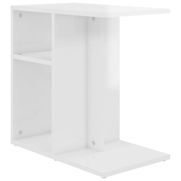 Side Table High Gloss White 50X30X50 Cm Engineered Wood