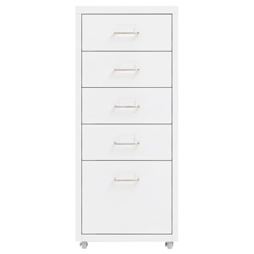 Mobile File Cabinet White 28X41X69 Cm Metal