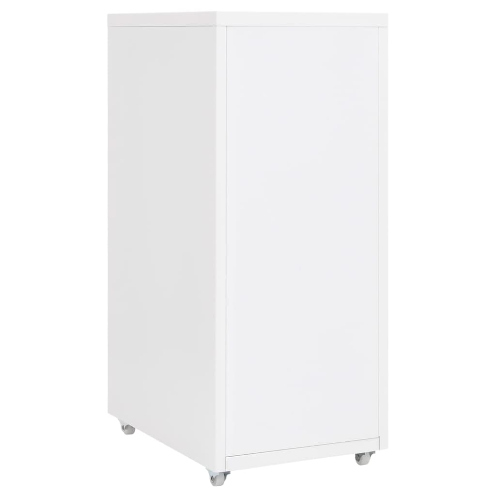 Mobile File Cabinet White 28X41X69 Cm Metal