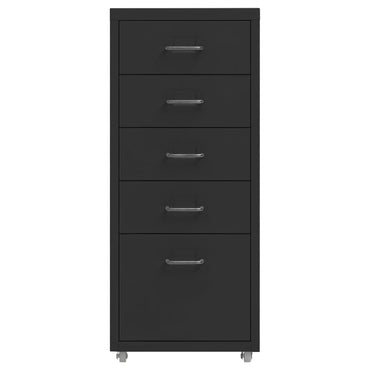 Mobile File Cabinet Black 28X41X69 Cm Metal