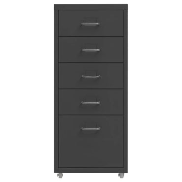 Mobile File Cabinet Anthracite 28X41X69 Cm Metal