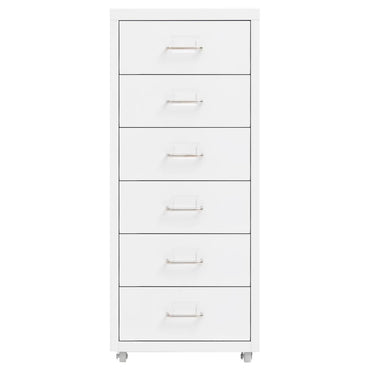 Mobile File Cabinet White 28X41X69 Cm Metal