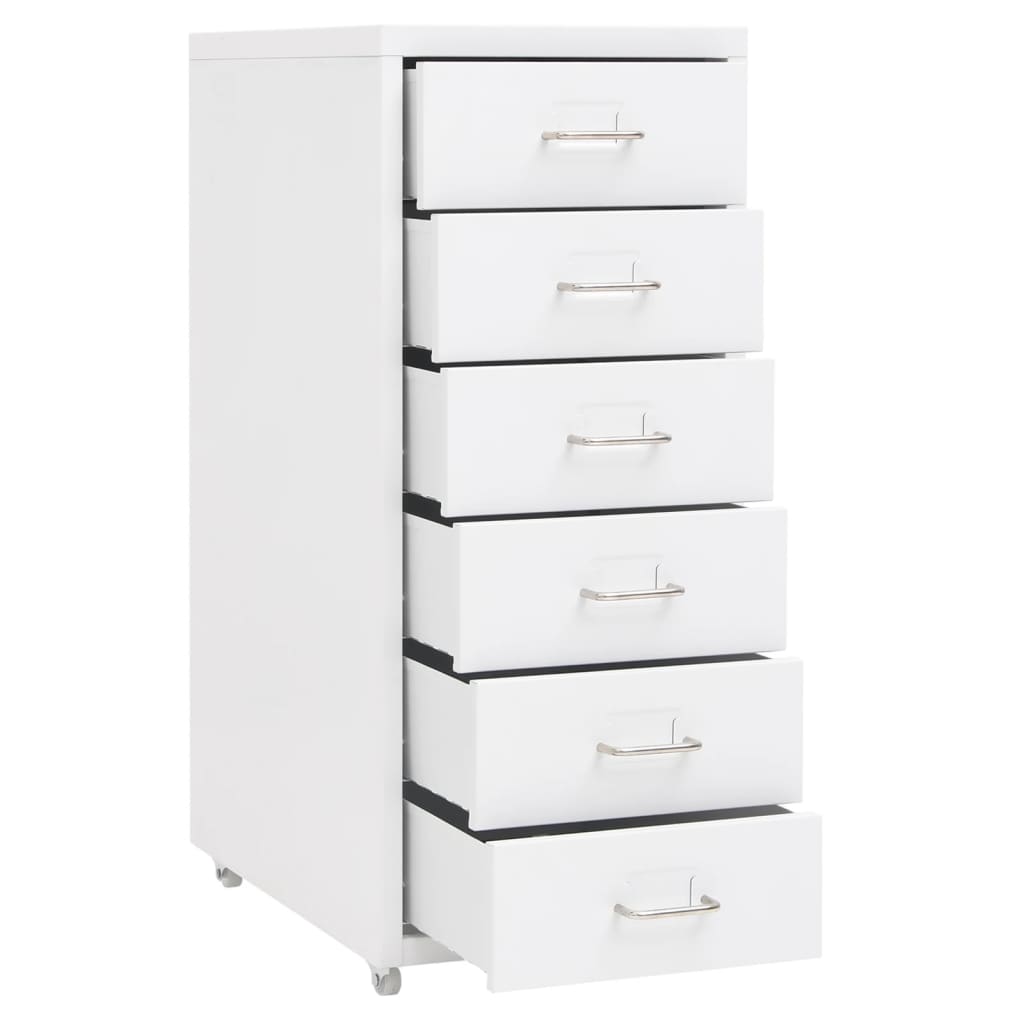 Mobile File Cabinet White 28X41X69 Cm Metal