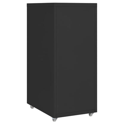 Mobile File Cabinet Black 28X41X69 Cm Metal