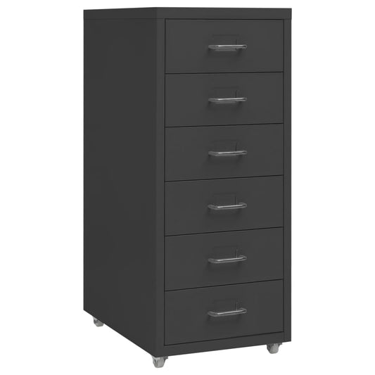 Mobile File Cabinet Anthracite 28X41X69 Cm Metal