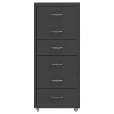 Mobile File Cabinet Anthracite 28X41X69 Cm Metal