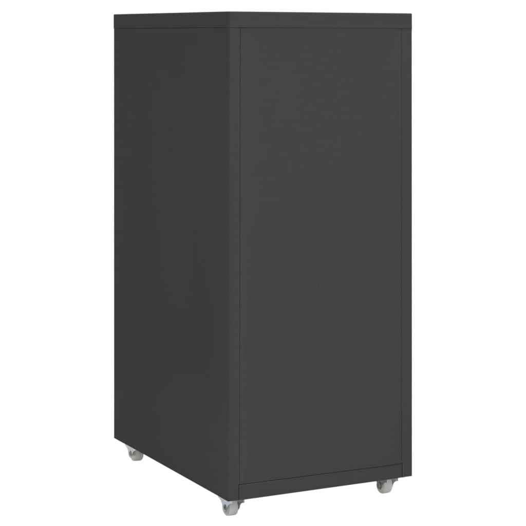 Mobile File Cabinet Anthracite 28X41X69 Cm Metal