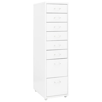 Mobile File Cabinet White 28X41X109 Cm Metal