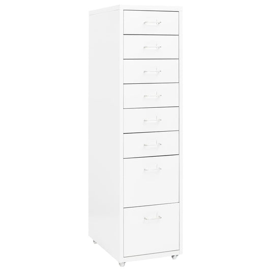 Mobile File Cabinet White 28X41X109 Cm Metal