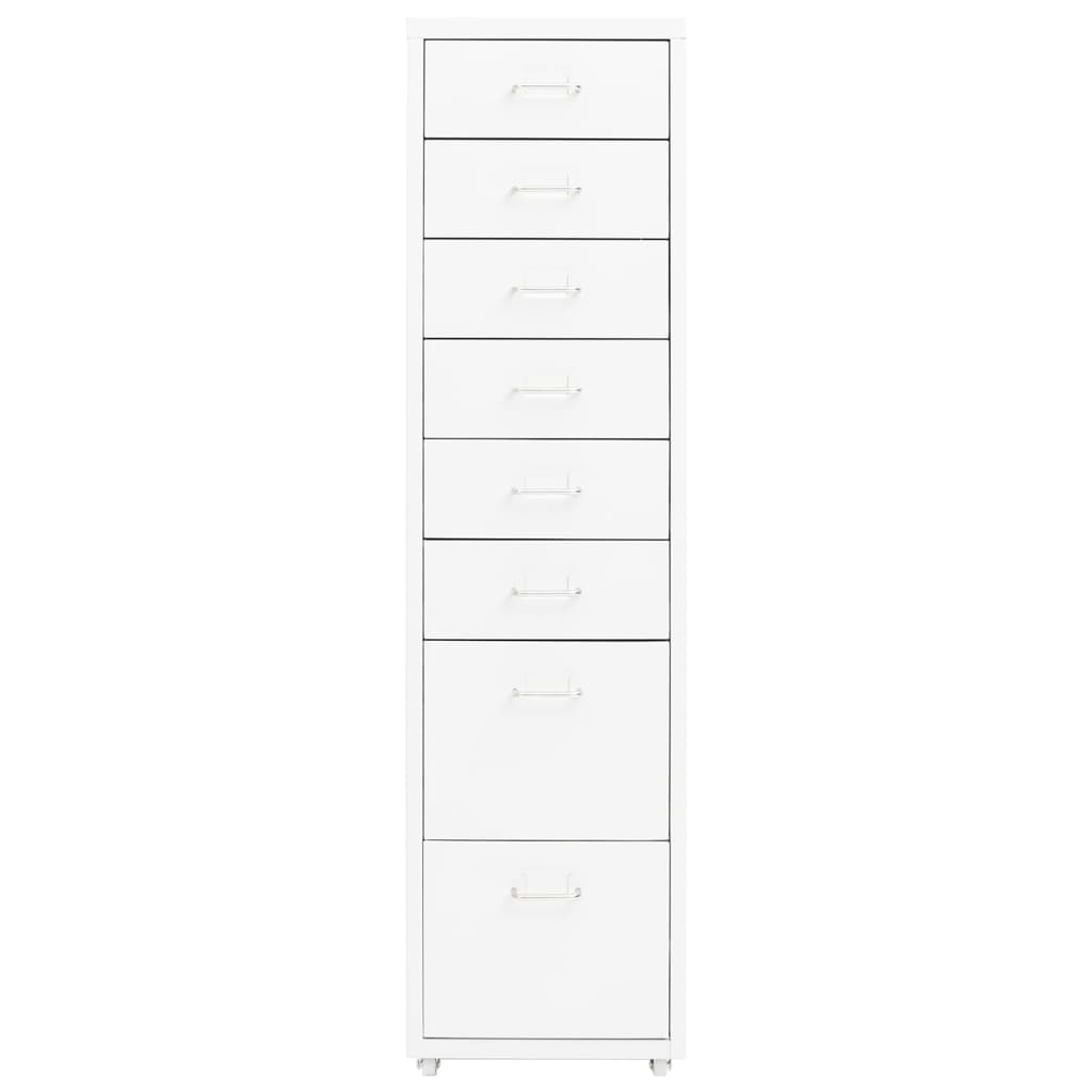 Mobile File Cabinet White 28X41X109 Cm Metal