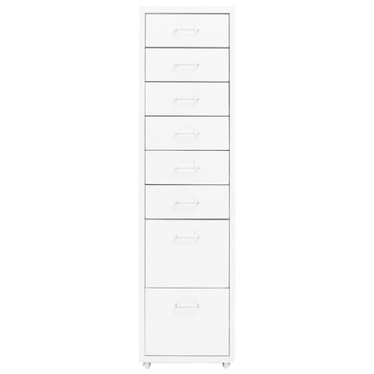 Mobile File Cabinet White 28X41X109 Cm Metal