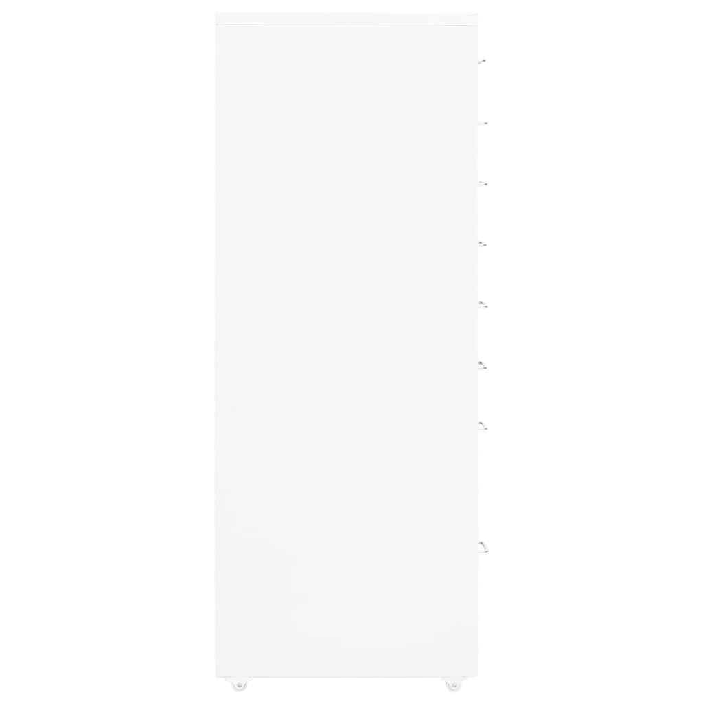 Mobile File Cabinet White 28X41X109 Cm Metal