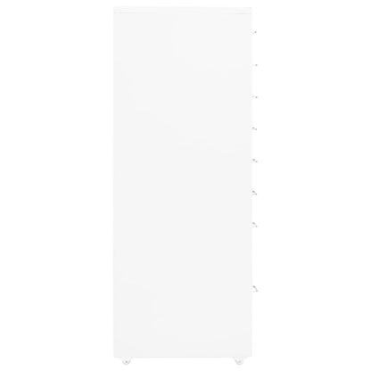 Mobile File Cabinet White 28X41X109 Cm Metal