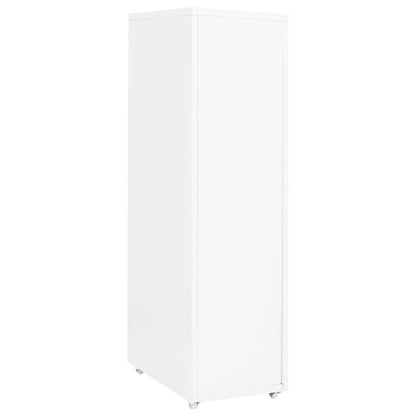 Mobile File Cabinet White 28X41X109 Cm Metal