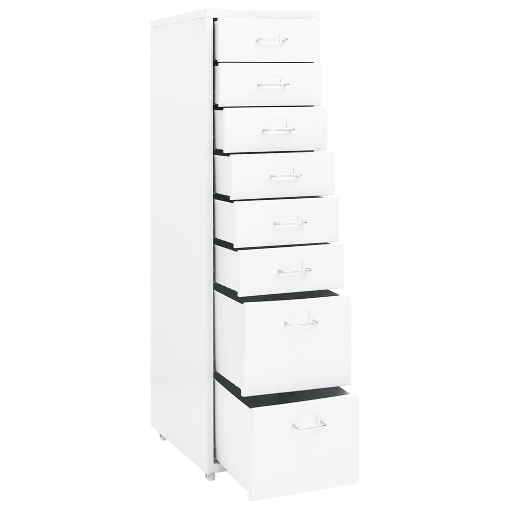 Mobile File Cabinet White 28X41X109 Cm Metal