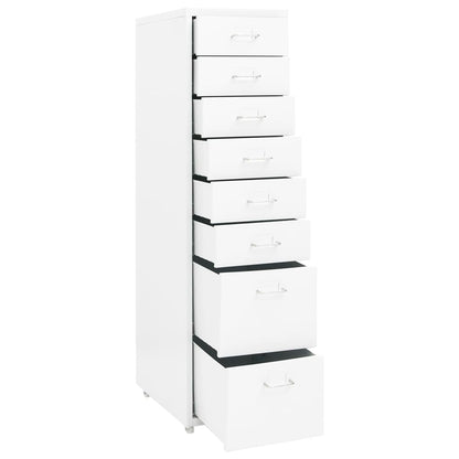 Mobile File Cabinet White 28X41X109 Cm Metal