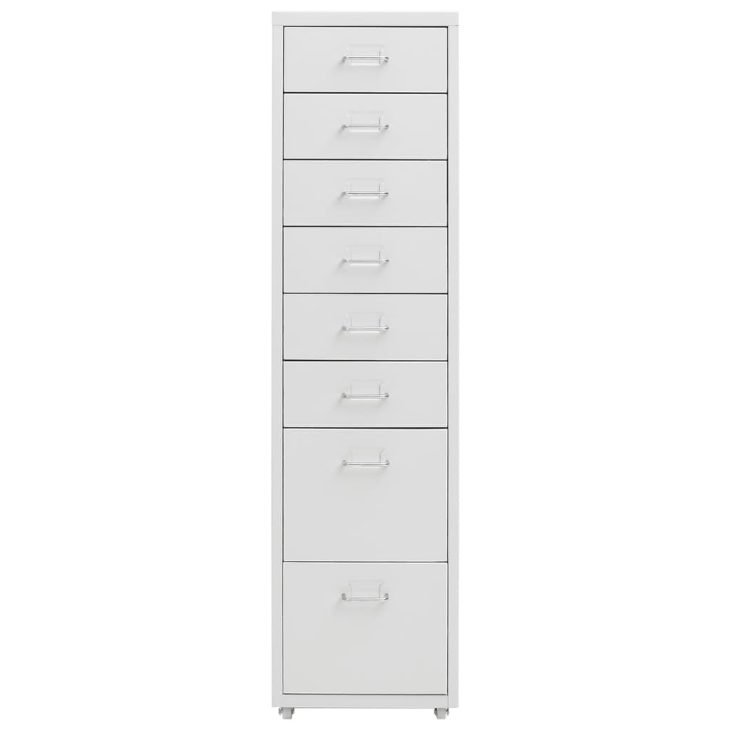 Mobile File Cabinet Grey 28X41X109 Cm Metal