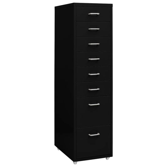 Mobile File Cabinet Black 28X41X109 Cm Metal