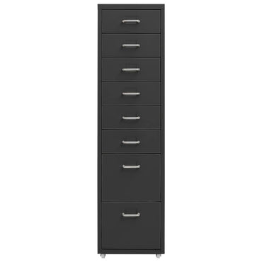 Mobile File Cabinet Anthracite 28X41X109 Cm Metal