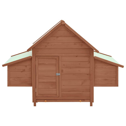 Chicken Coop Mocha And White 152X96X110 Cm Solid Firwood