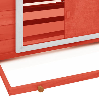 Chicken Coop Red And White 152X96X110 Cm Solid Firwood