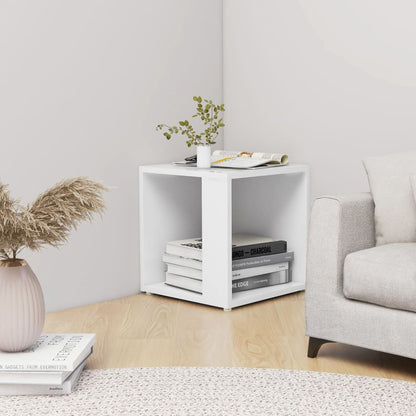 Side Table White 33X33X34.5 Cm Engineered Wood