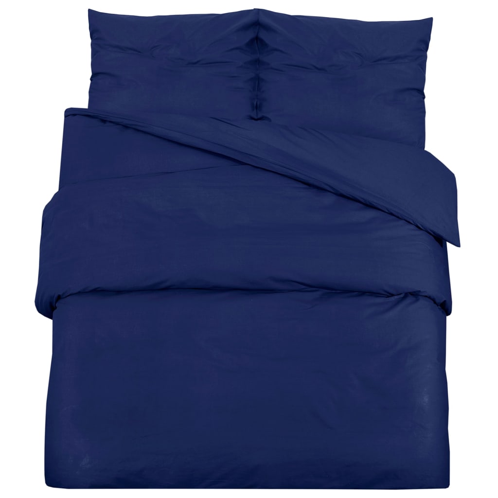 Duvet Cover Set Navy Blue 260X240 Cm Light-Weight Microfiber