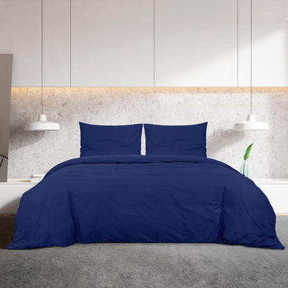 Duvet Cover Set Navy Blue 135X200 Cm Light-Weight Microfiber